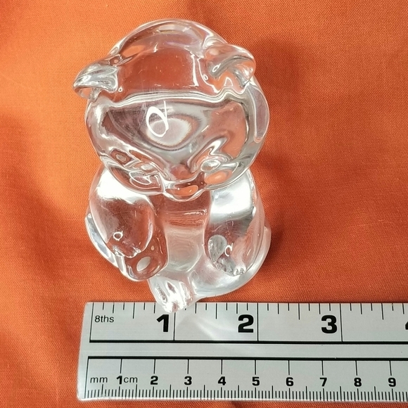 Vintage Collectible Fenton Clear Glass Teddy Bear Figurine Paperweight - Picture 6 of 9